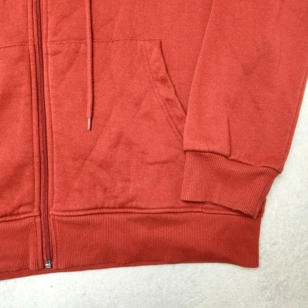 True Religion Hoodie Mens L Red Full Zip Hooded Graphic Fleece Buddha Back